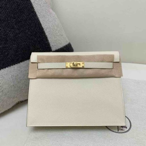 Hermès Kelly Danse Evercolor Nata Gold Hardware