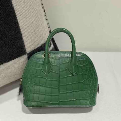 Hermès Bolide Mini 1923 Matte Alligator Vert Cypress Gold Hardware