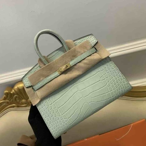 Hermès Birkin 20 Vert d’Eau Matte Alligator Gold Hardware