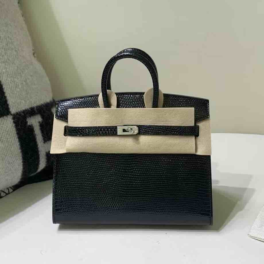 Hermès Birkin 20 Black Lizard Palladium Hardware