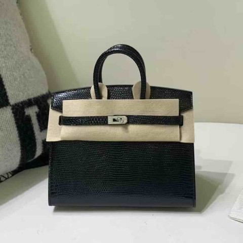 Hermès Birkin 20 Black Lizard Palladium Hardware