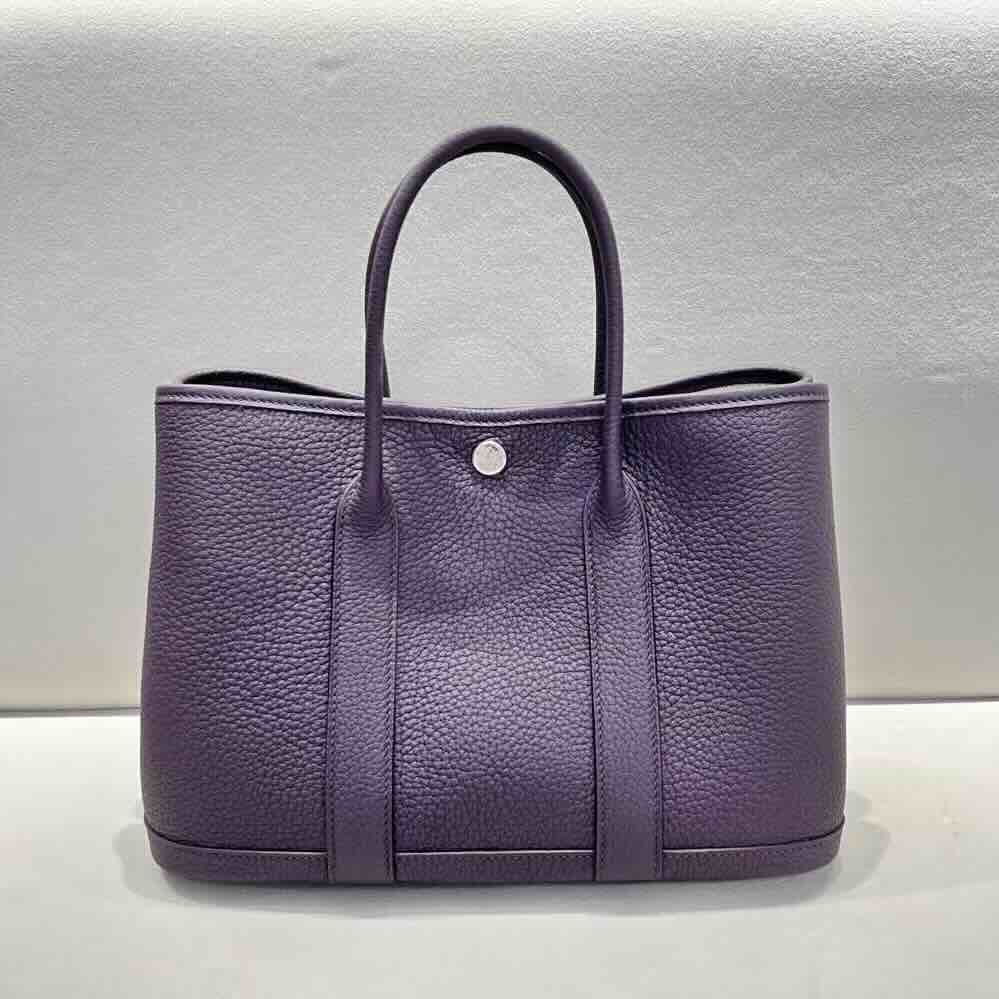 Hermès Garden Party 30 Deep Purple Negonda Palladium Hardware