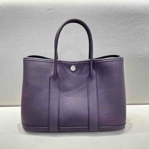 Hermès Garden Party 30 Deep Purple Negonda Palladium Hardware