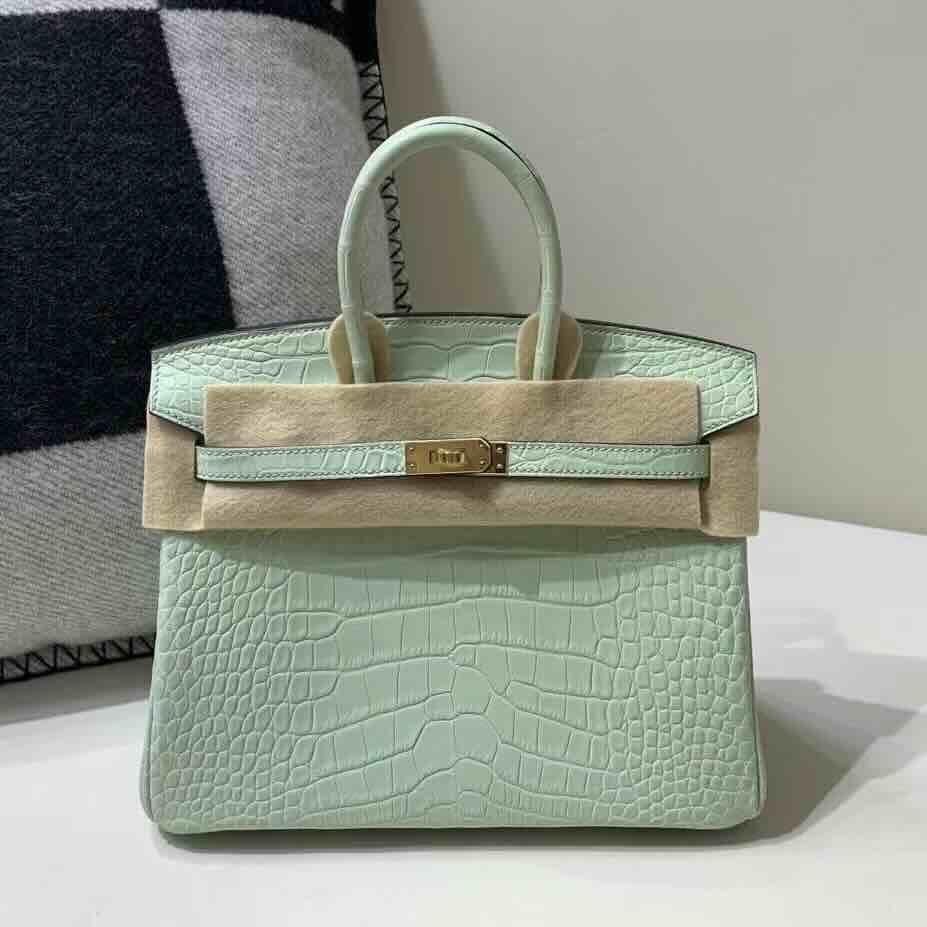 Birkin 25 Vert Criquet Matte Alligator Gold Hardware