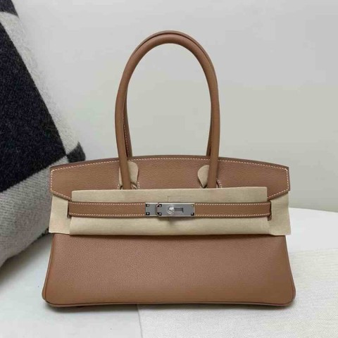 Hermès Shoulder Birkin 29 Gold Evercolor Palladium Hardware