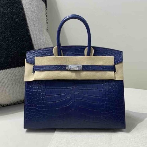 Hermès Birkin 20 Bleu Marine Matte Alligator Palladium Hardware