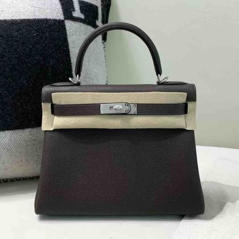 Hermès Kelly 25 Togo Ebene x Palladium Hardware