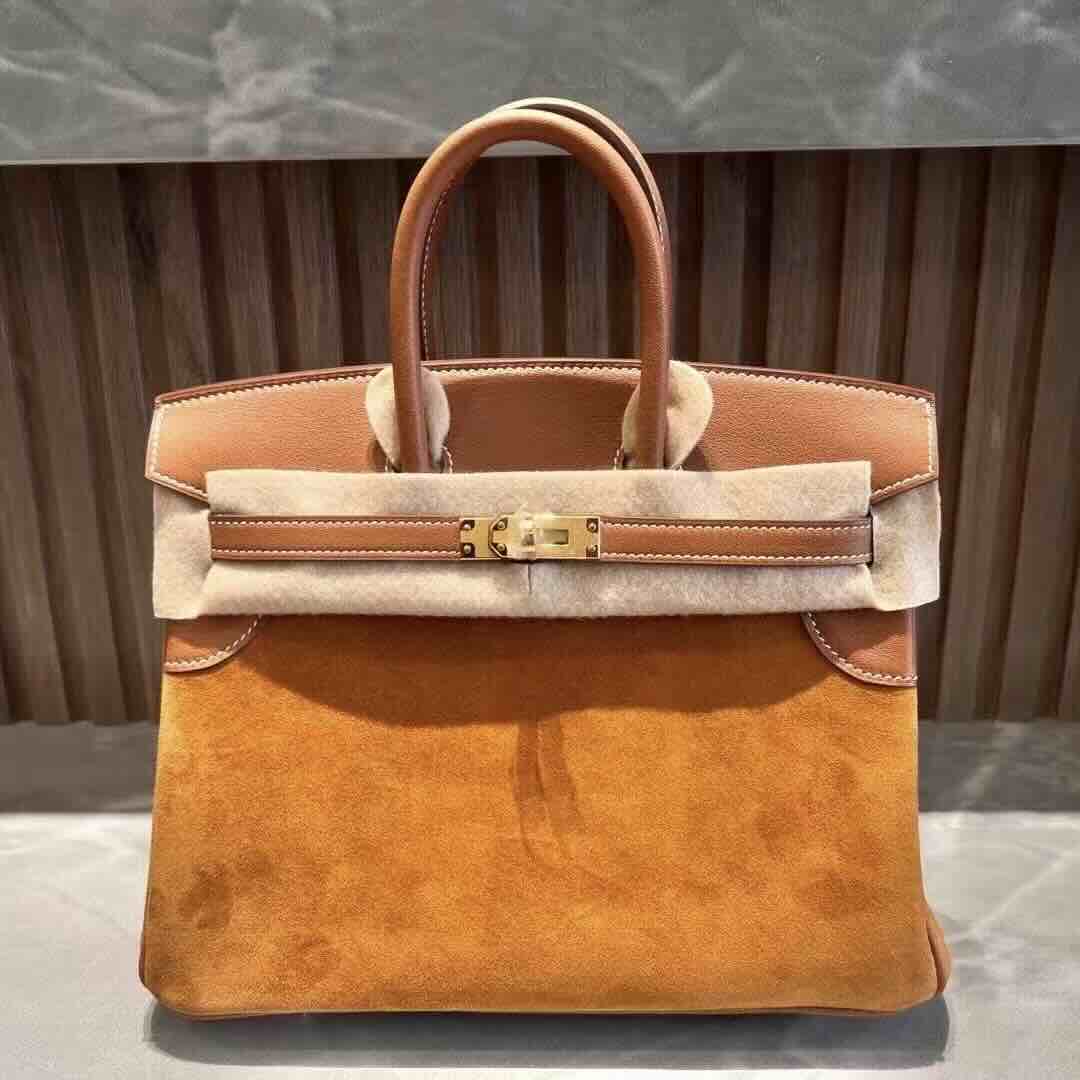 Hermès Birkin 25 Veau Doblis & Swift Gold/Cuivre Gold Hardware