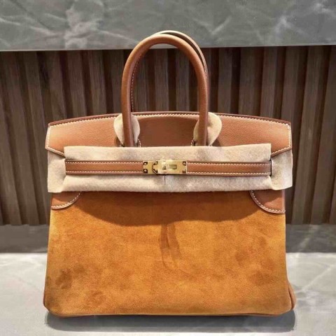Hermès Birkin 25 Veau Doblis & Swift Gold/Cuivre Gold Hardware