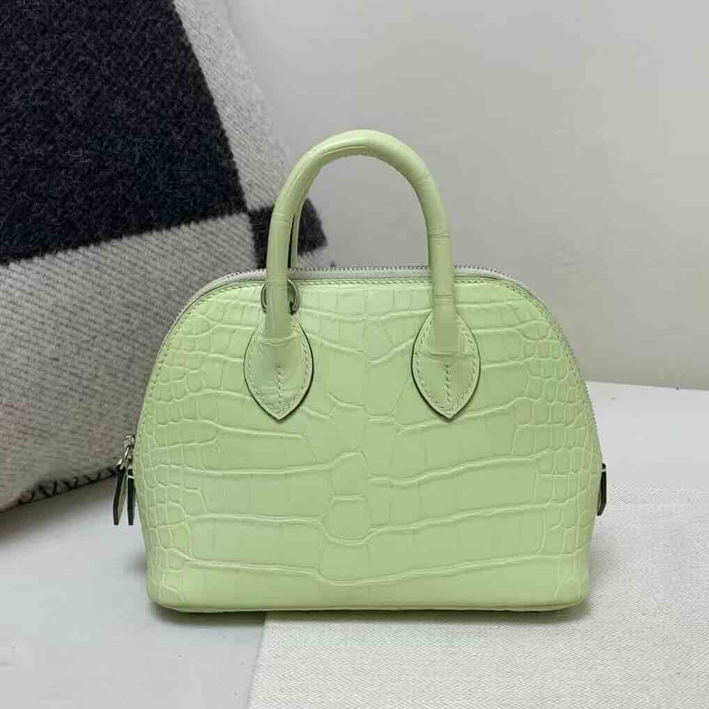Hermès Mini Bolide 1923 Alligator Matte Vert Criquet