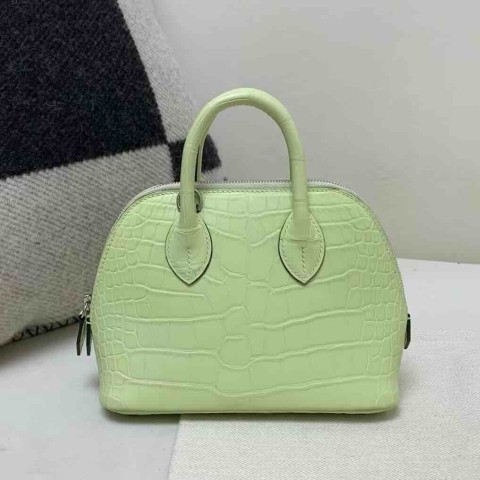 Hermès Mini Bolide 1923 Alligator Matte Vert Criquet