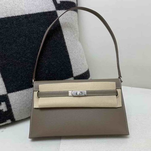 Hermès Kelly Elan Evercolor Etoupe Palladium Hardware
