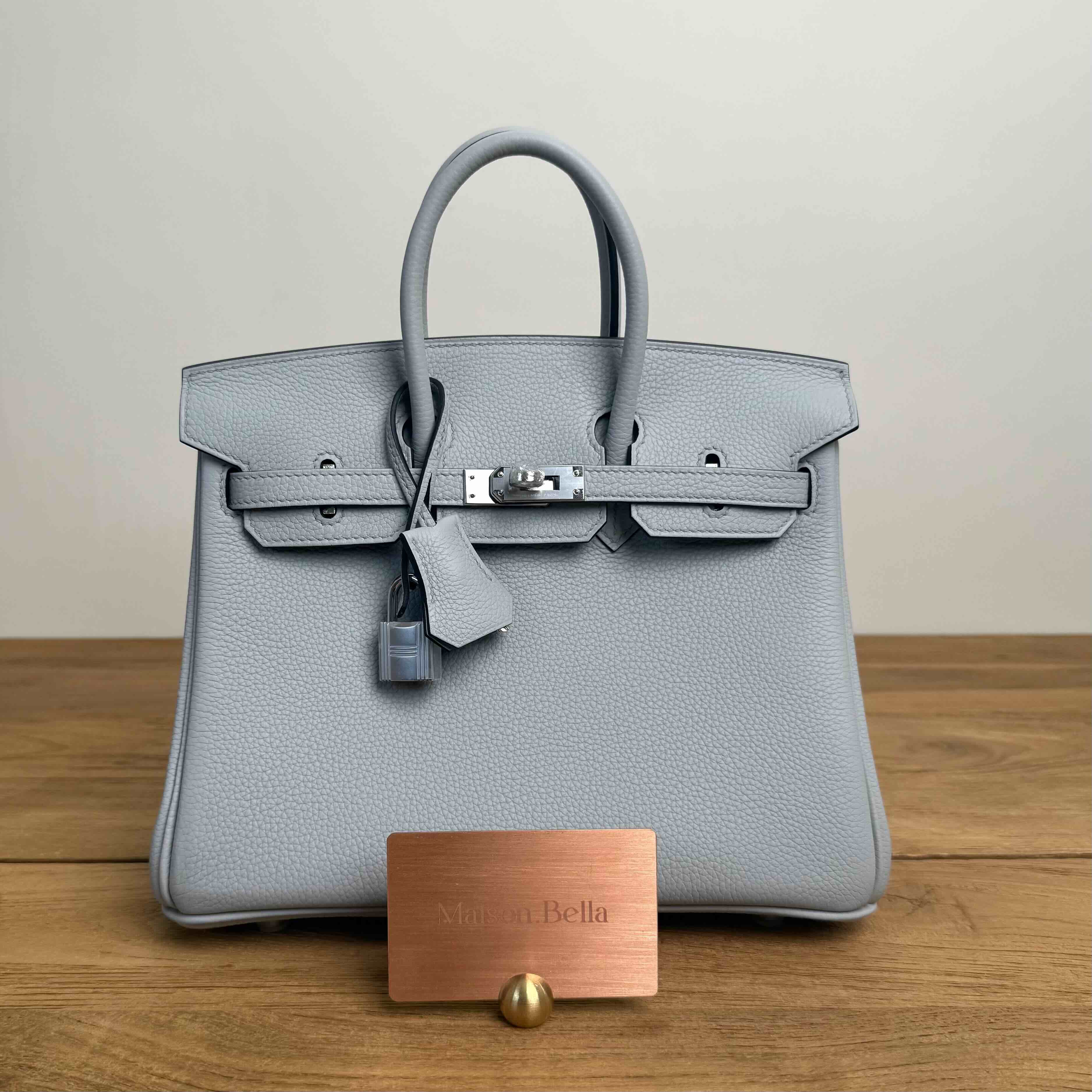 Hermès Birkin 25 Bleu Lin Togo Palladium Hardware(Special leather)
