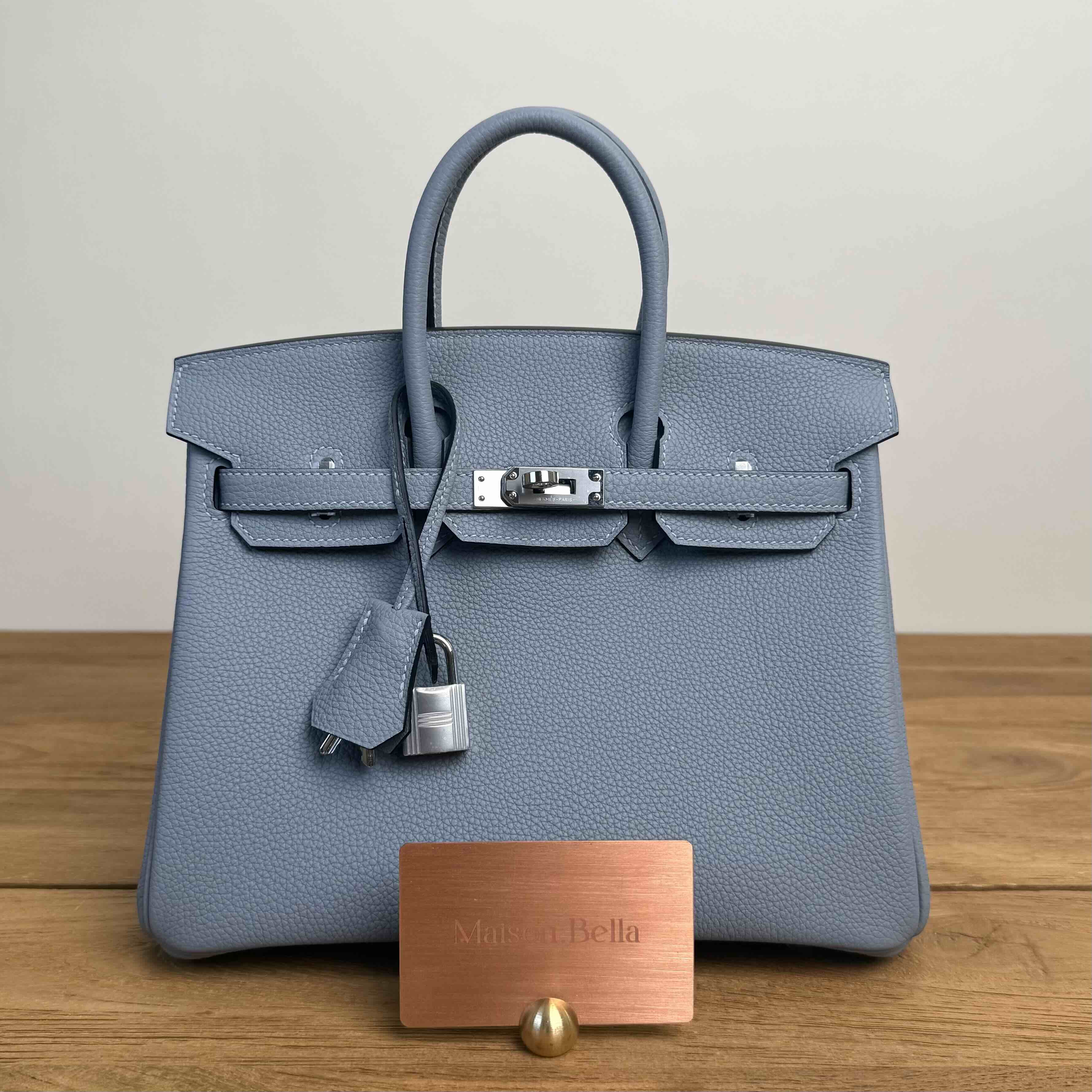 Hermès Birkin 25 Bleui Lin Togo Palladium Hardware