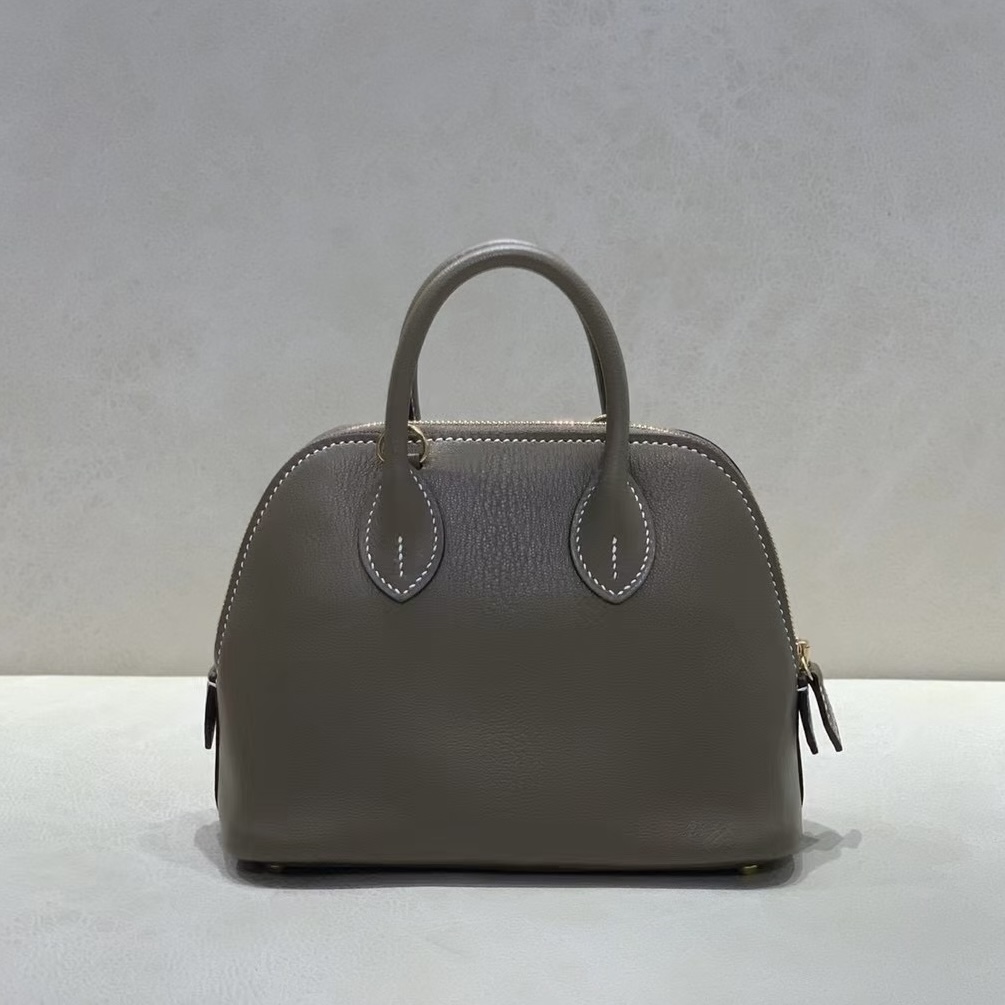 Hermès Mini Bolide  Chevre Gris Tourterelle Gold Hardware