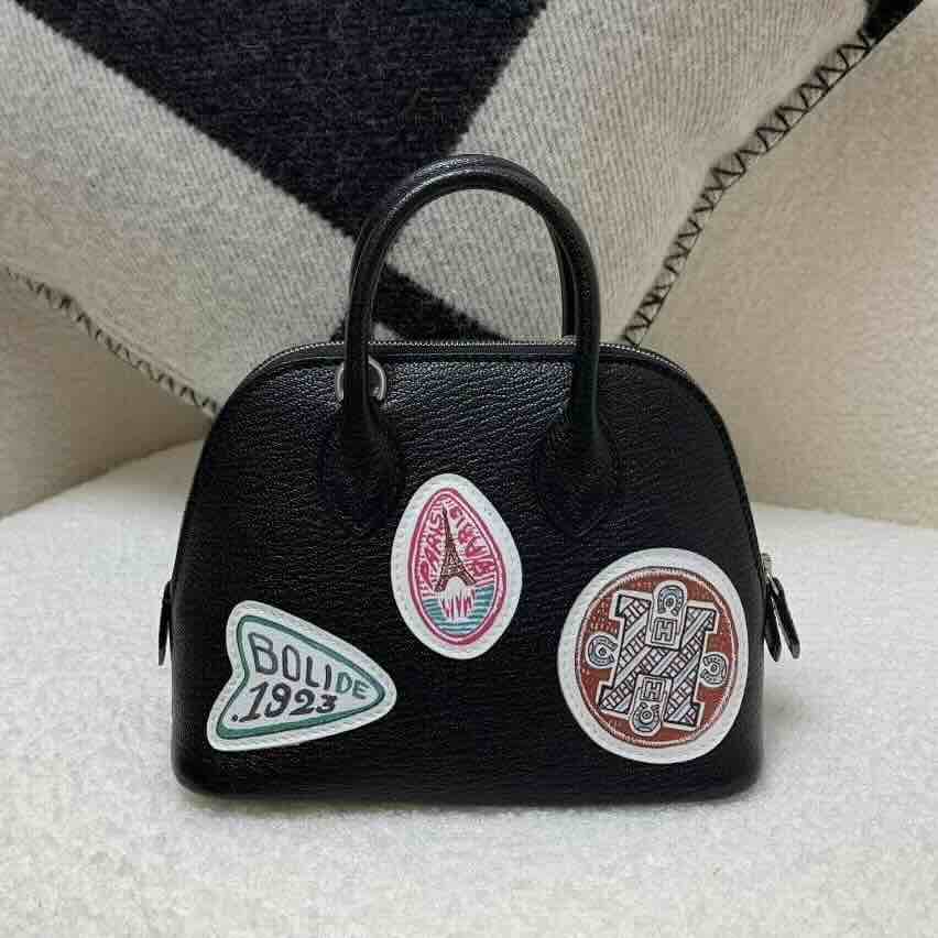 Hermès Mini Bolide Chevre / Noir (Black)