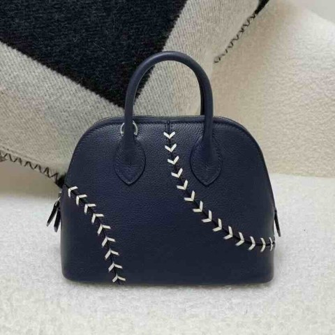 Hermès Mini Bolide Midnight Blue Craie Evercolor Palladium Hardware