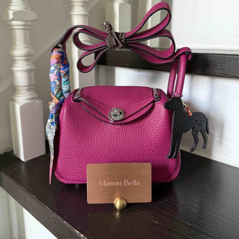 Hermès Mini Lindy Togo hermes Rose Pourpre x PHW