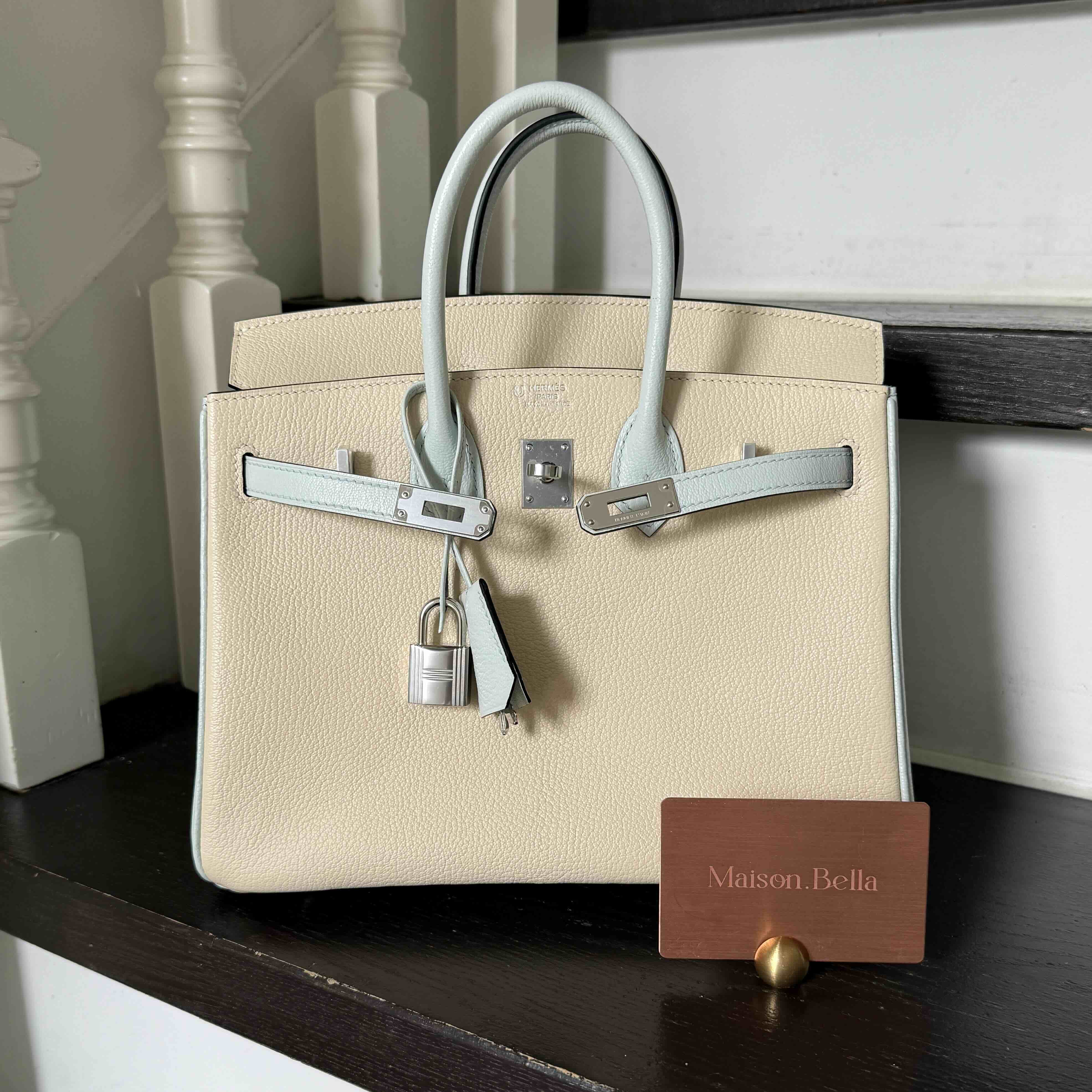 Hermès Birkin25 Misore Nata x Blue Brume x PHW(HCP)