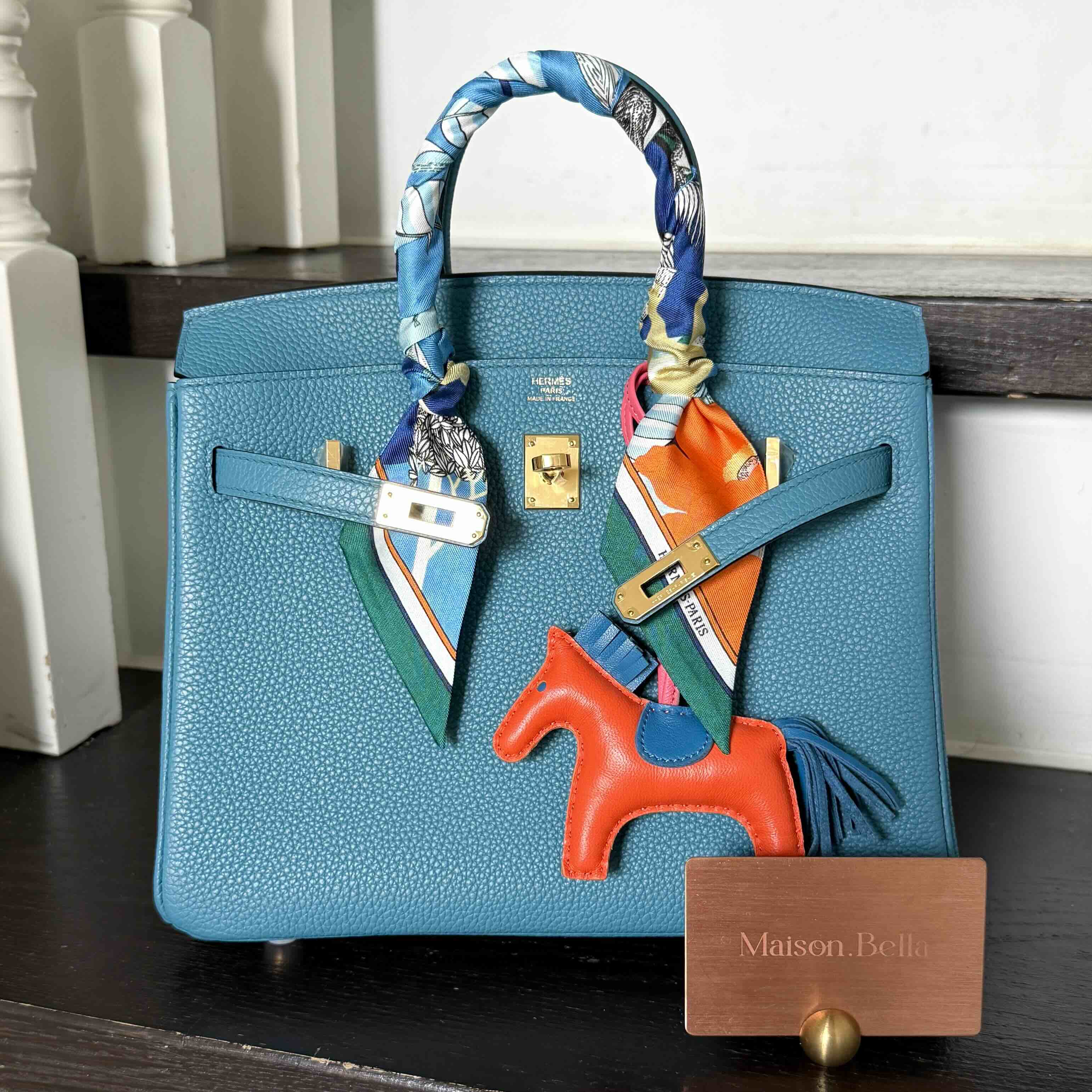 Hermès Birkin25 Togo  Blue Cobalt x Gold (Special)