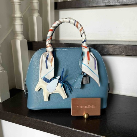 Hermès Bolide25 Bleu Jean Evercolor with Palladium