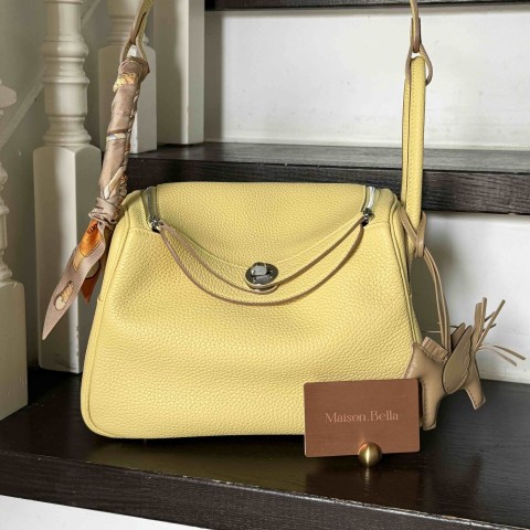 Hermès Lindy 30 Jaune Poussin Palladium Hardware