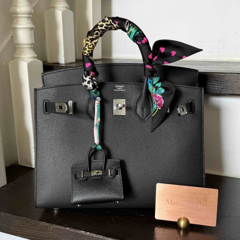 Hermès Birkin 25 Noir Epsom with Palladium Hardware