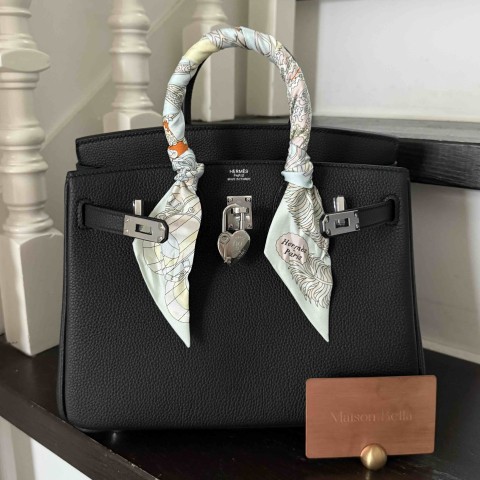 Hermès Birkin 25 Noir Togo with Palladium Hardware
