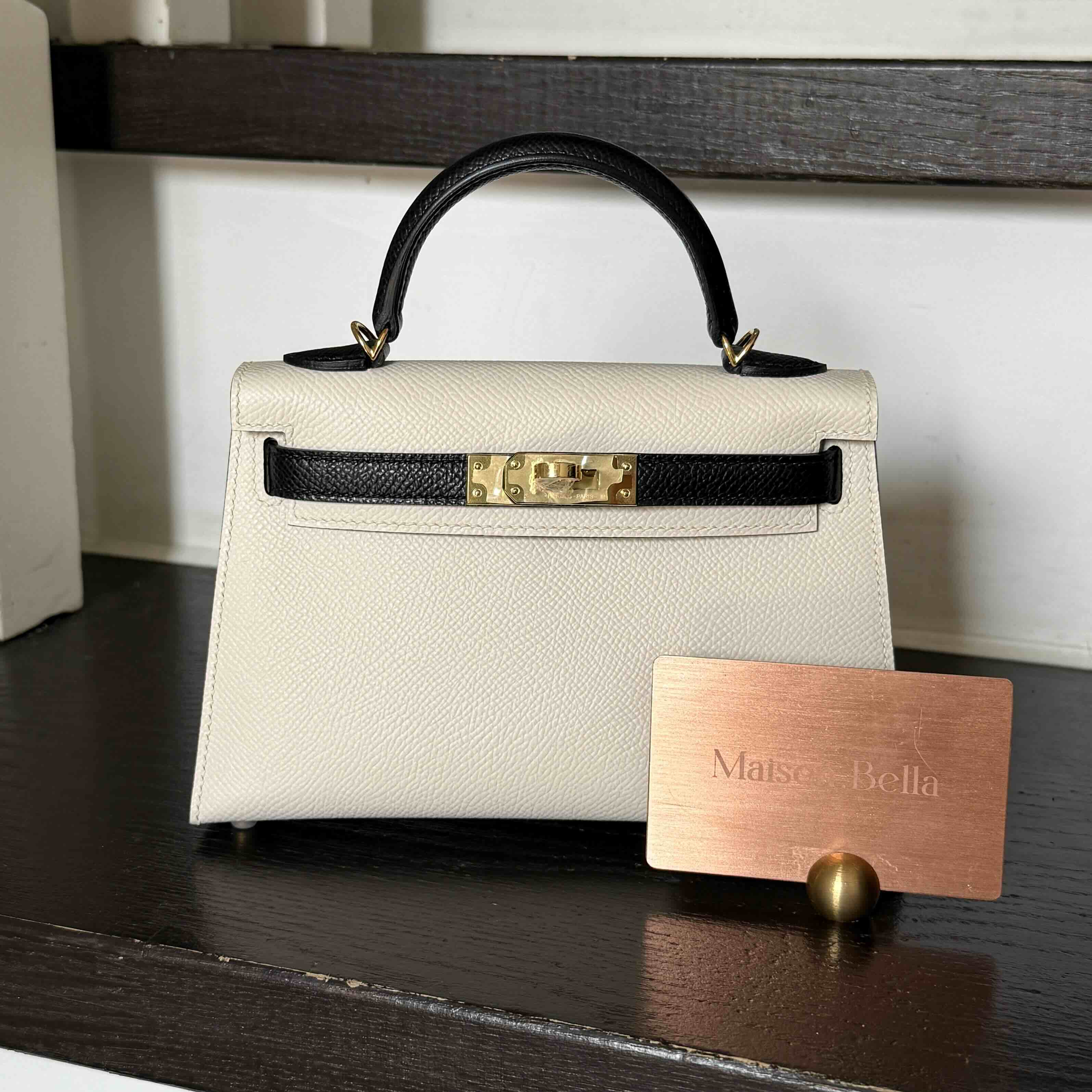 Hermès Mini Kelly II Sellier Epsom Graphite & Gris Craie with Palladium Hardware