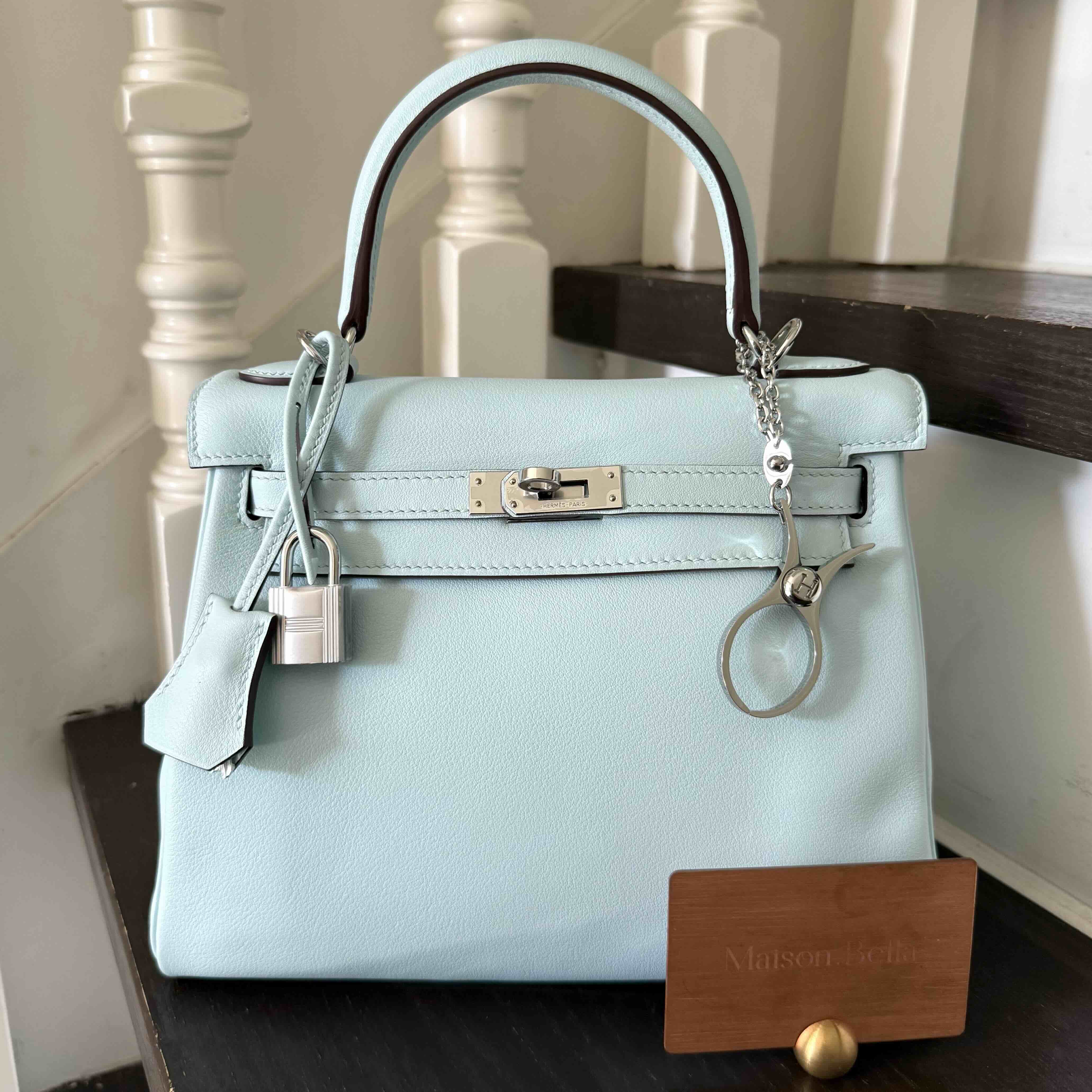 Hermès Kelly25 Swift Blue Zephyr x PHW