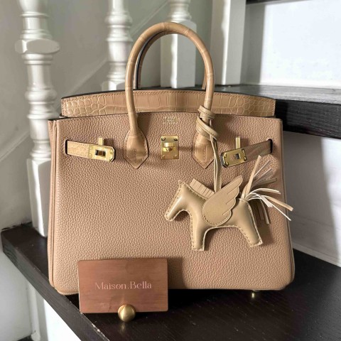 Hermès Birkin25 Touch Togo Matte Alligator Chai x GHW