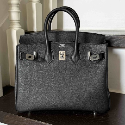 Hermès Birkin 25 Togo Noir x Palladium Hardware