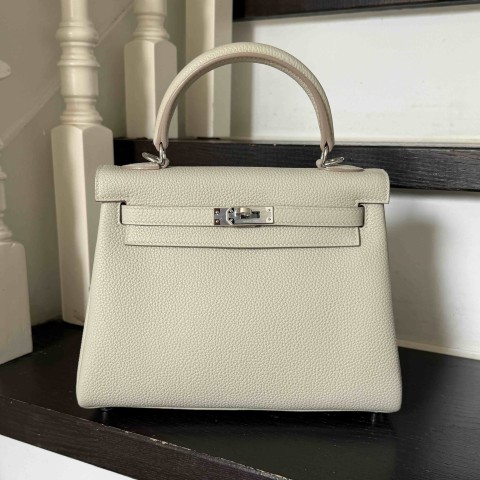 Hermès Kelly25 Togo Gris Perle x PHW (HCP)