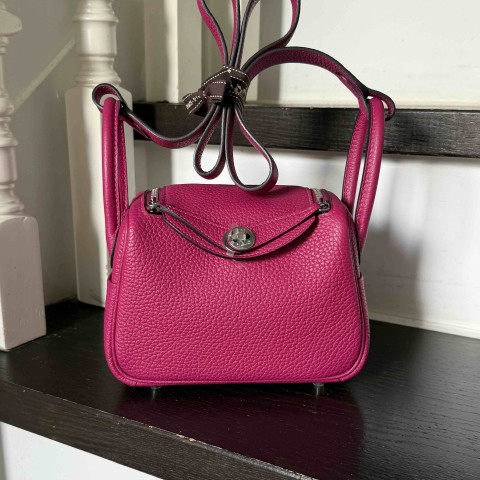 Hermès Mini Lindy Togo hermes Rose Pourpre x PHW