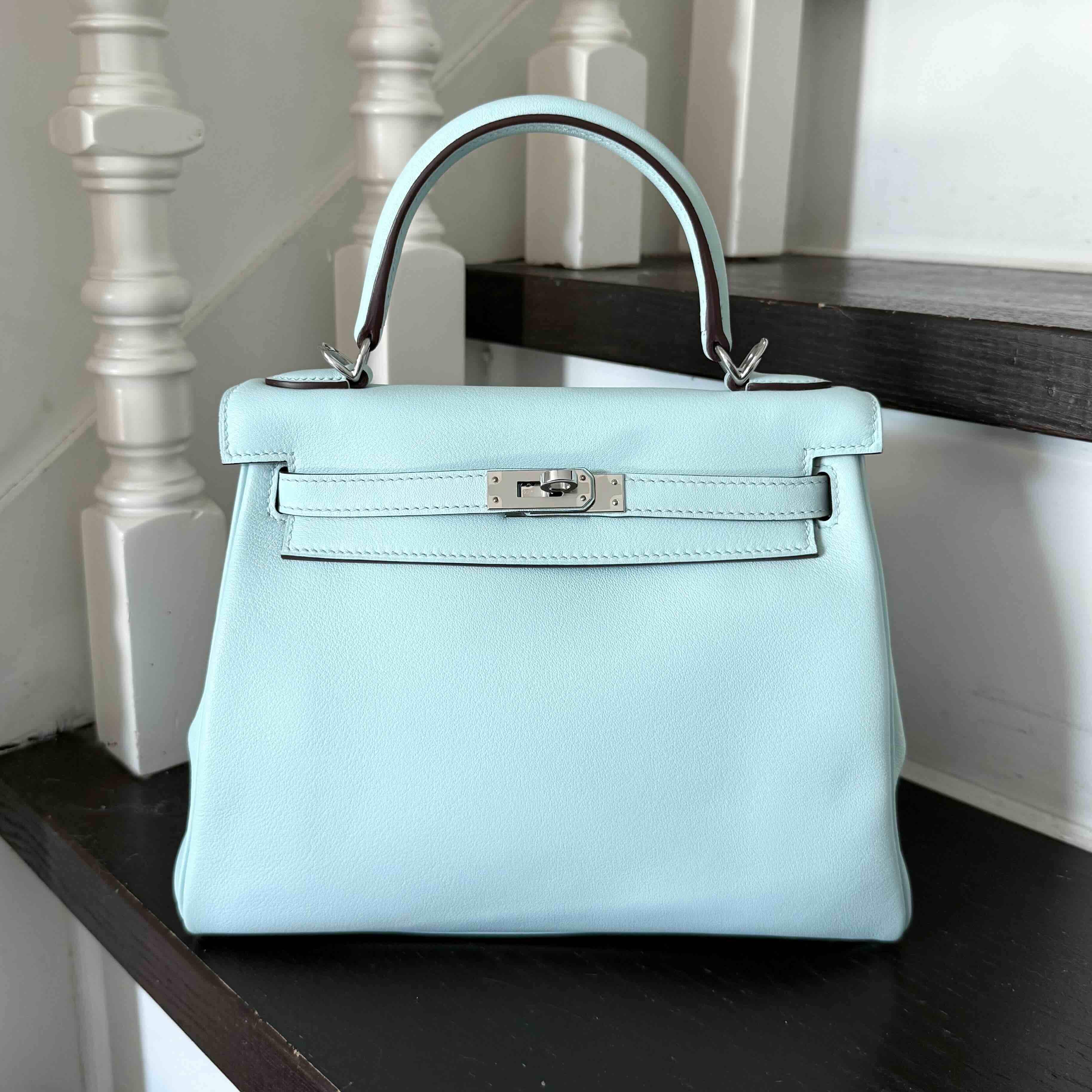 Hermès Kelly25 Swift Blue Zephyr x PHW