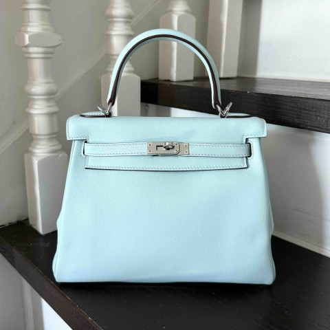 Hermès Kelly25 Swift Blue Zephyr x PHW