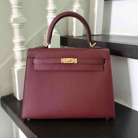 Hermès Kelly25 Epsom Prune x Gold Harware(HCP)