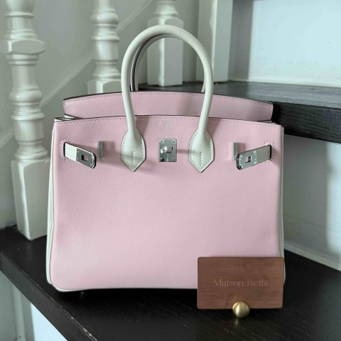 Hermès Rose Swift Rose Sakura x Gris Perle x PHW