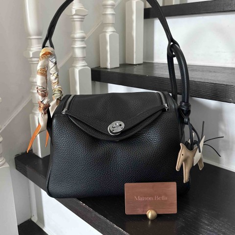 Hermès Lindy26 Clemence Noir x PHW