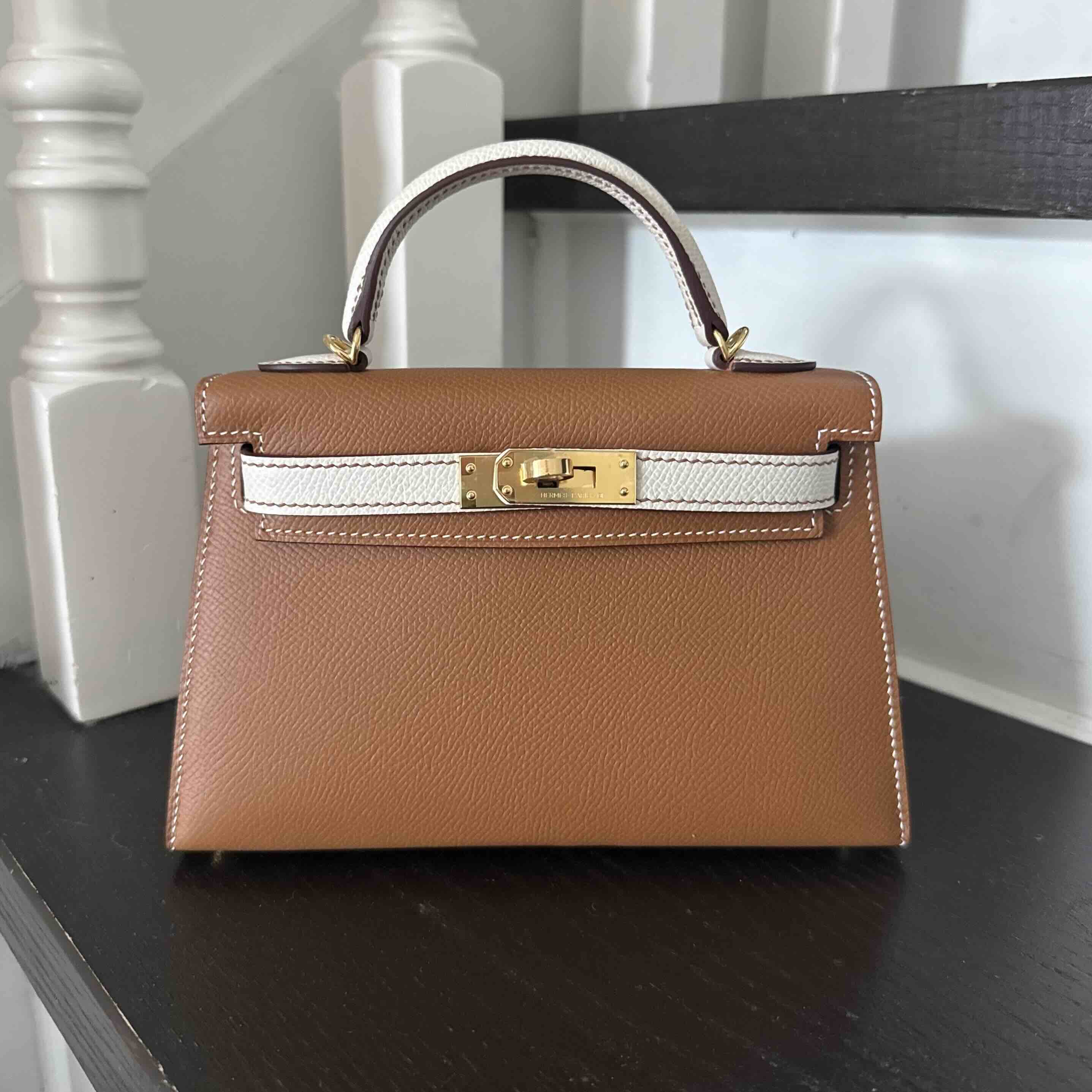 Hermès Mini Kelly II Sellier Gold x Craie x Gold Hardware