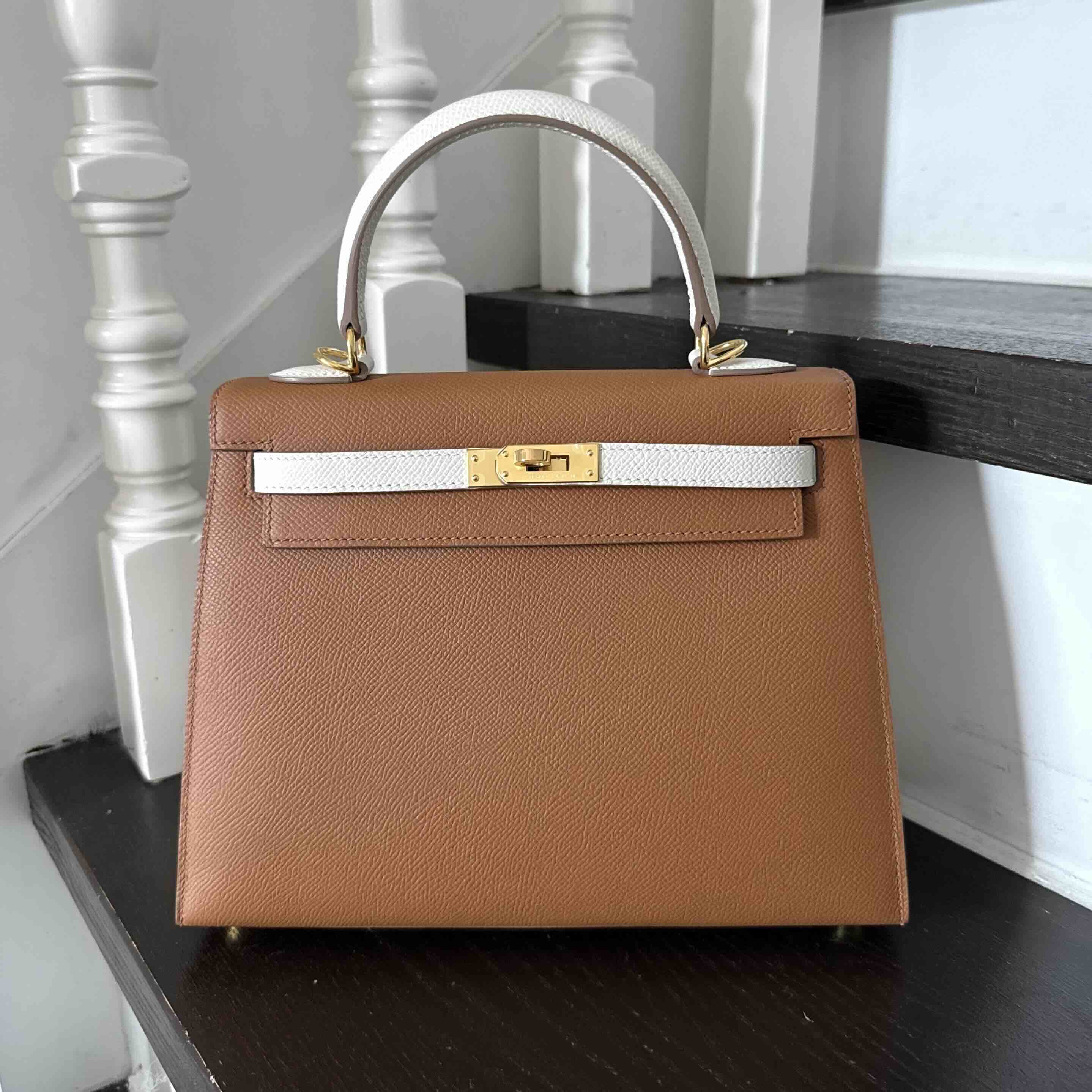 Hermès Kelly25 Gold x Blanc x GHW