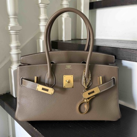 Hermès Shoulder Birkin29 Evercolor Etoupe x GHW