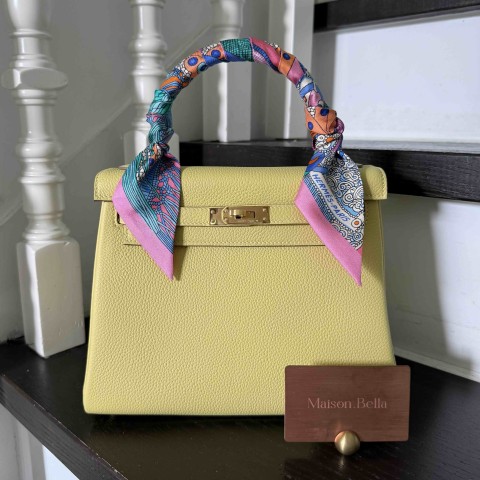 Hermès Kelly25 Togo Limoncello x Gold Hardware