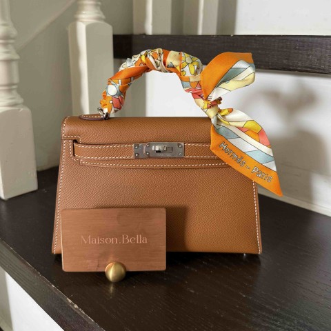 Hermès Mini kelly Epsom Gold x Palladium Hardware