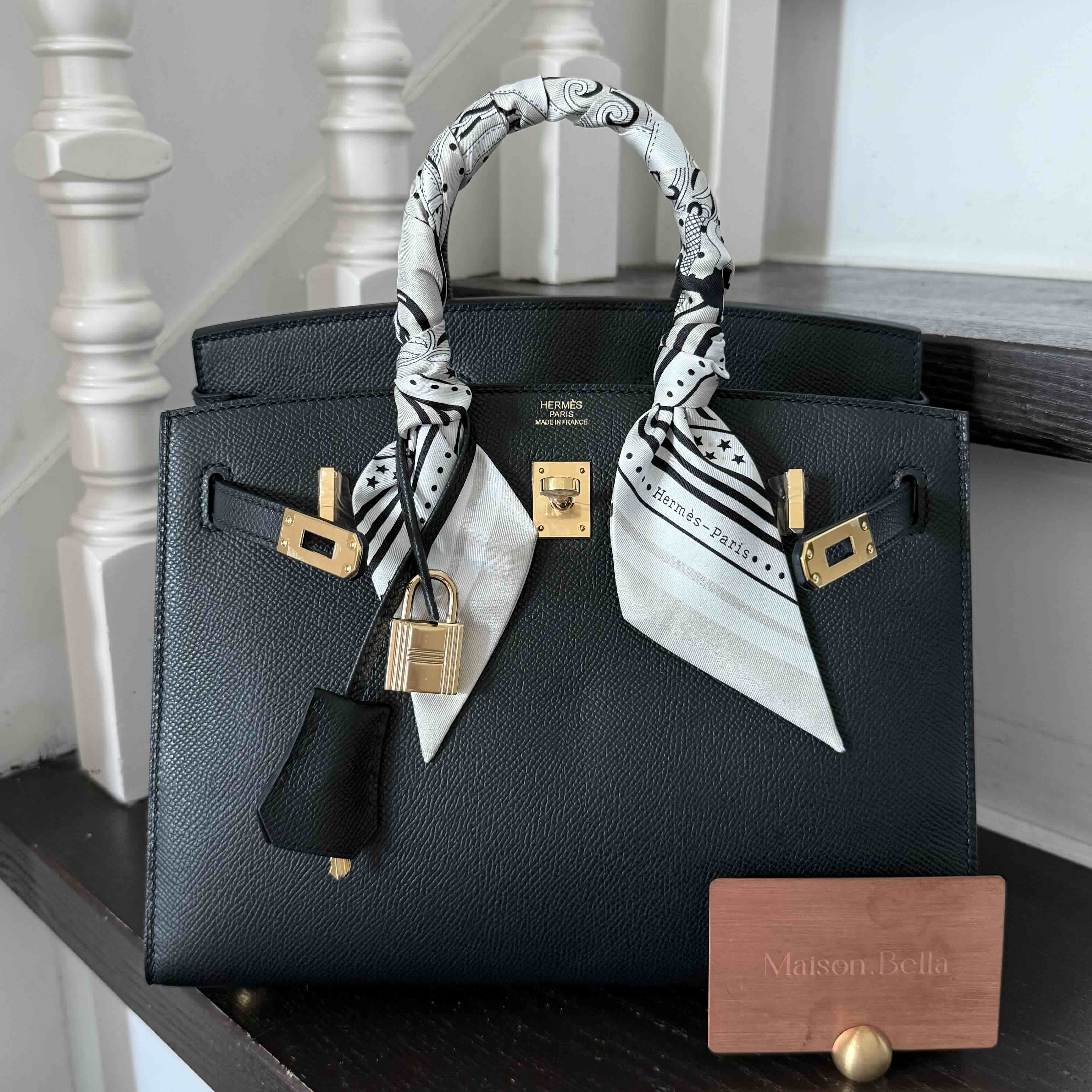 Hermès Birkin25 Epsom Noir x Gold Hardware