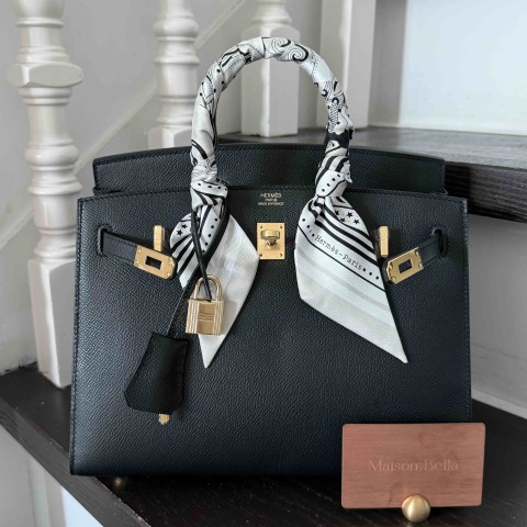 Hermès Birkin25 Epsom Noir x Gold Hardware