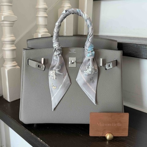 Hermès Birkin25 Togo Gris Mouette x Palladium Hardware(HCP)