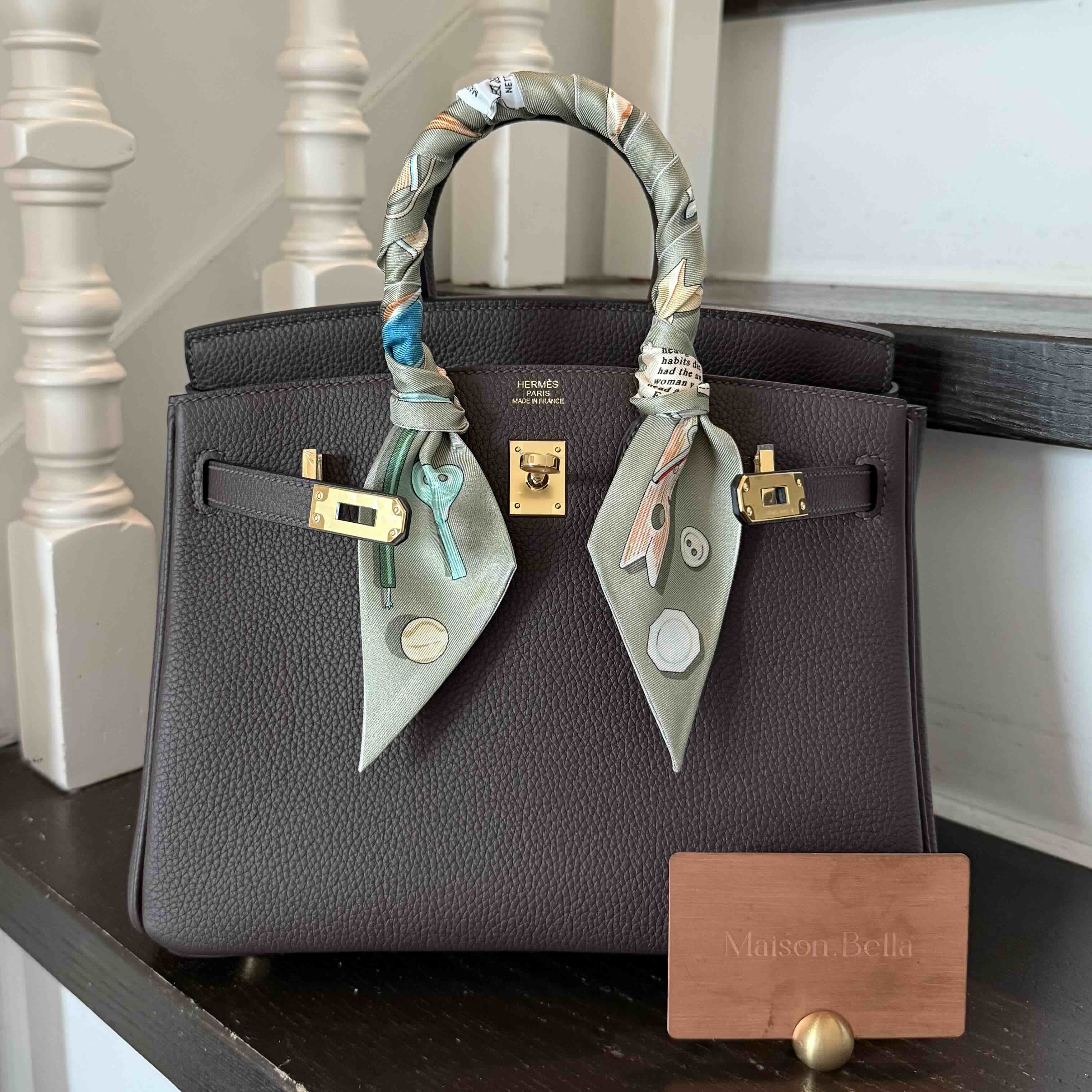 Hermès Birkin25 Togo Chocolat x Gold Harware