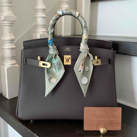 Hermès Birkin25 Togo Chocolat x Gold Harware