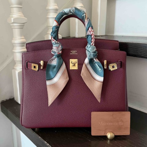 Hermès Bitkin25 Togo Rouge H x Gold Hardware